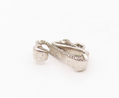925 Silver   Vintage Genuine Diamonds Open Ends Love Heart Pendant  PT20620