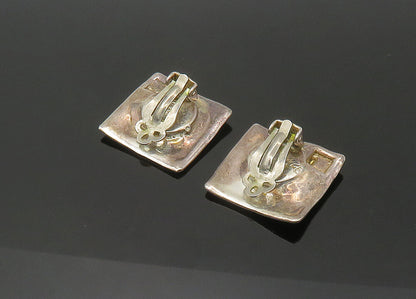 BATAMI ISRAEL 925 Silver & 14K GOLD  Vintage Non Pierce Earrings  EG11088