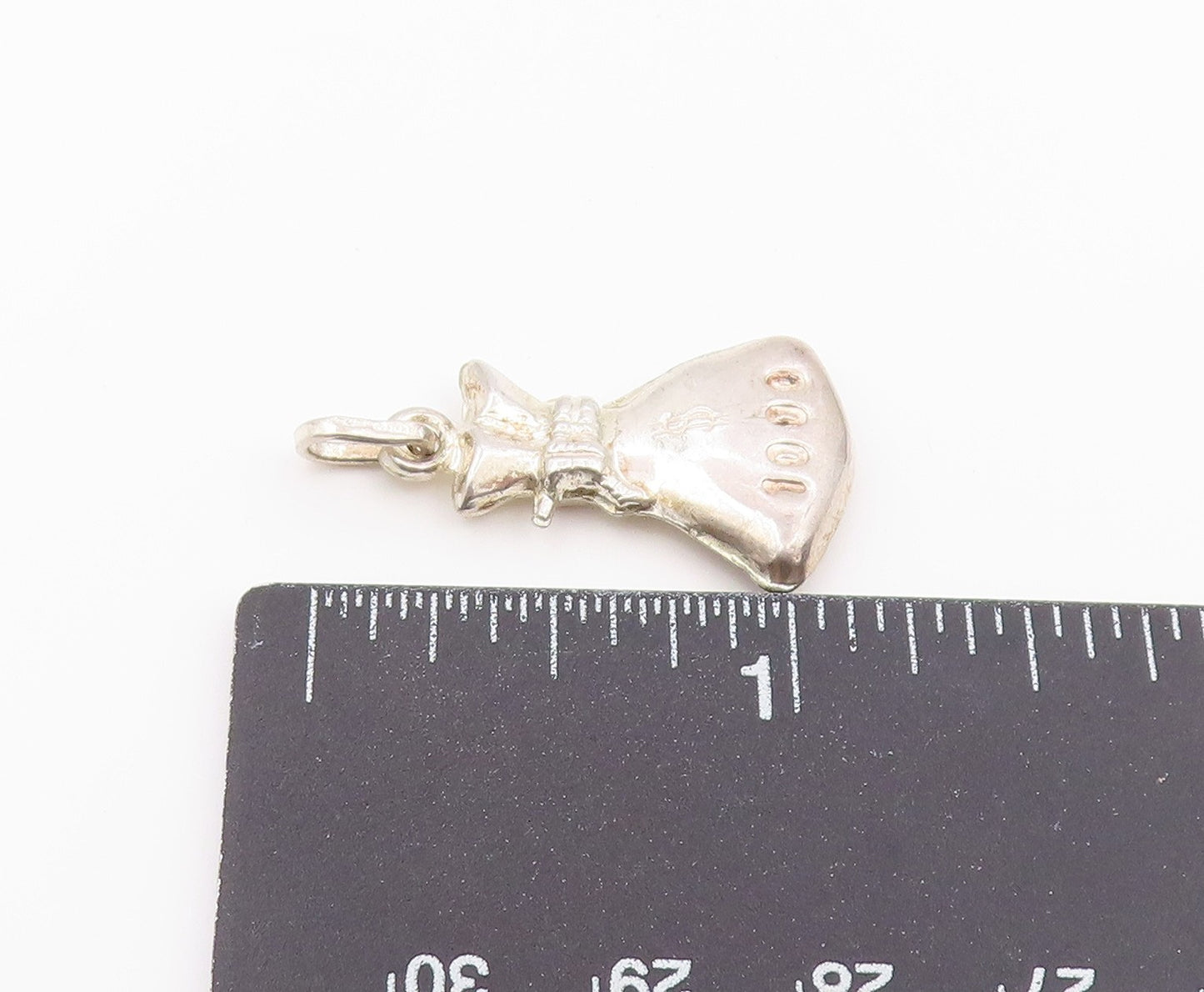 925 Sterling Silver Vintage Pendant Classic $1000 Stacked Money Bag  PT26442