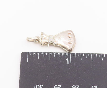 925 Sterling Silver Vintage Pendant Classic $1000 Stacked Money Bag  PT26442
