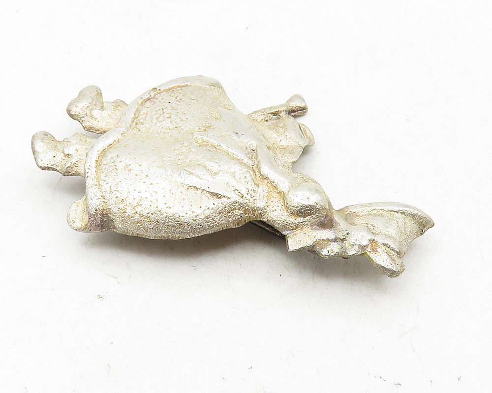 925 Sterling Silver  Vintage Girl With Watering Can Motif Brooch Pin  BP3926