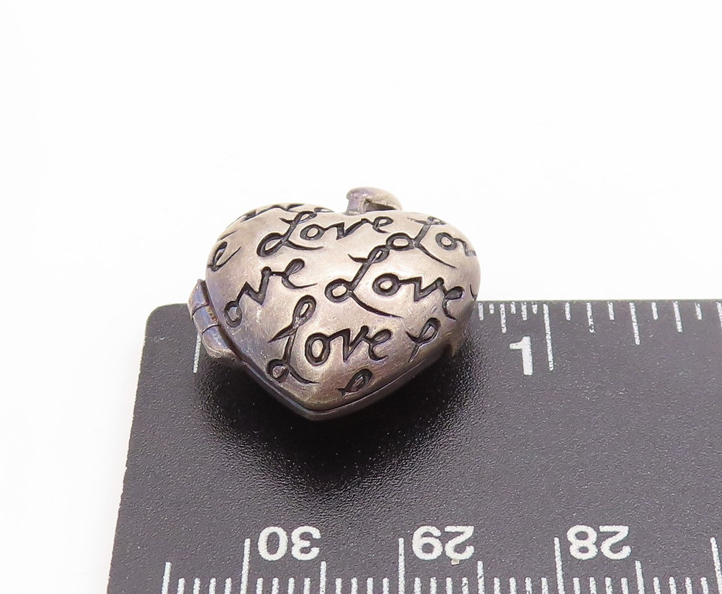 925 Sterling Silver Vintage Pendant Engraved Love Heart Locket OPENS  PT25118