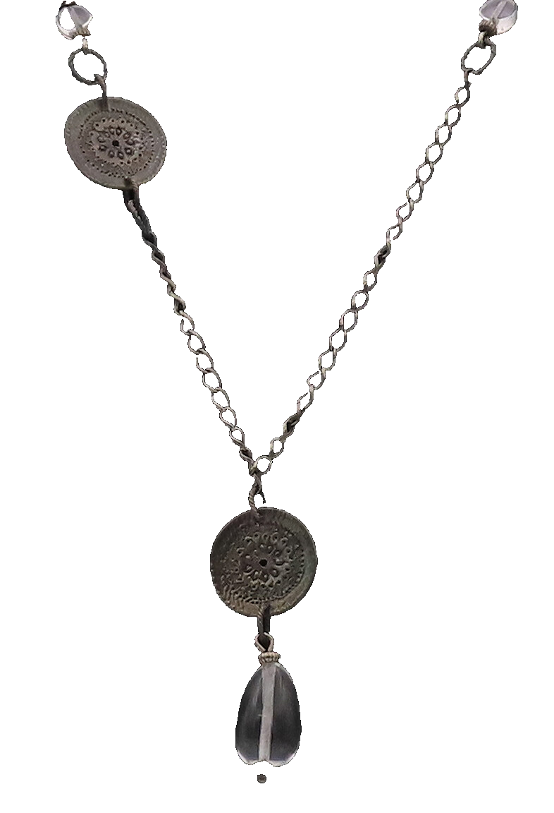 925 Sterling Silver Vintage Necklace SILPADA Etched Circular Chanie Glass NE4237