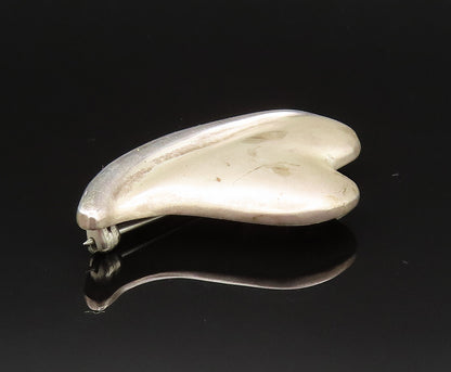 DESIGNER 925 Silver  Vintage Matte Finish Floating Heart Brooch Pin  BP9658