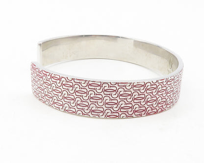 GUESS ITALY 925 Sterling Silver  Shiny Monogram Logo Cuff Bracelet  BT4778