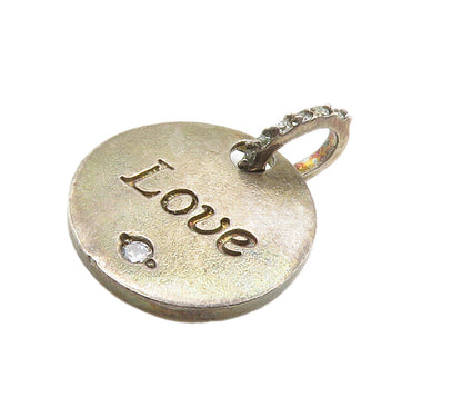 925 Sterling Silver  Vintage Petite Cubic Zirconia Love Drop Pendant  PT11721
