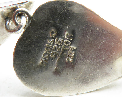 MEXICO 925 Sterling Silver  Vintage Shiny Floral Leaf Chain Necklace  NE2216