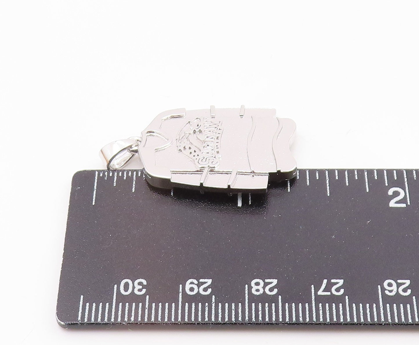 925 Sterling Silver  Vintage Shiny Saginaw Ice Hockey Jersey Pendant  PT18741