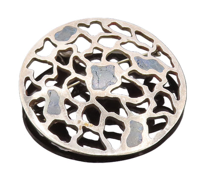 MIGUEL MELENDEZ 925 Silver  Vintage Openwork Sodalite Brooch Pin  BP10126