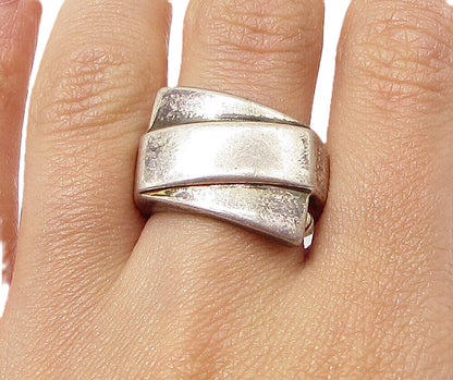 925 Sterling Silver  Vintage Wrapped Design Band Ring Sz 8  RG3110