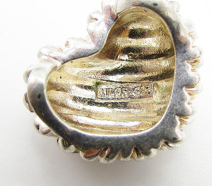 925 Sterling Silver  Vintage Twisted Cable Love Heart Slider Pendant  PT2357