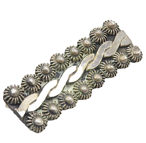 ED MEXICO 925 Sterling Silver  Vintage Dark Tone Wire Twist Brooch Pin  BP3401