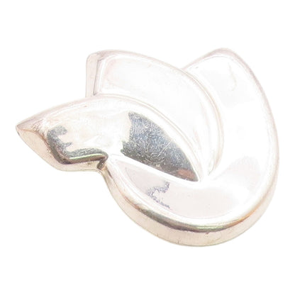 MEXICO 925 Sterling Silver  Vintage Shiny Hollow Design Brooch Pin  BP3371