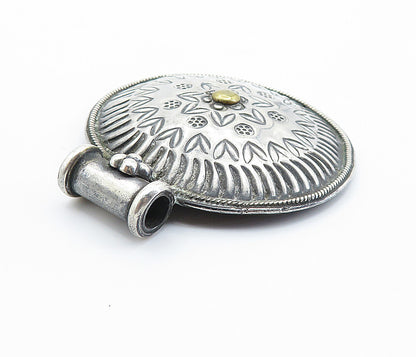 925 Sterling Silver  Vintage Antique Two Tone Love Heart Slide Pendant  PT5959
