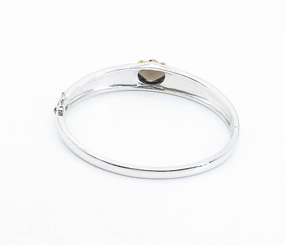 ROSS SIMON 925 Silver   Smoky Topaz Baroque Swirl Bangle Bracelet  BT3251