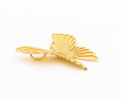 925 Sterling Silver Vintage Pendant Gold Plated Designer Cut Butterfly  PT23987