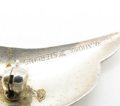 INTERNATIONAL 925 Silver Vintage Dolphin Silhouette Shiny Brooch Pin BP5991