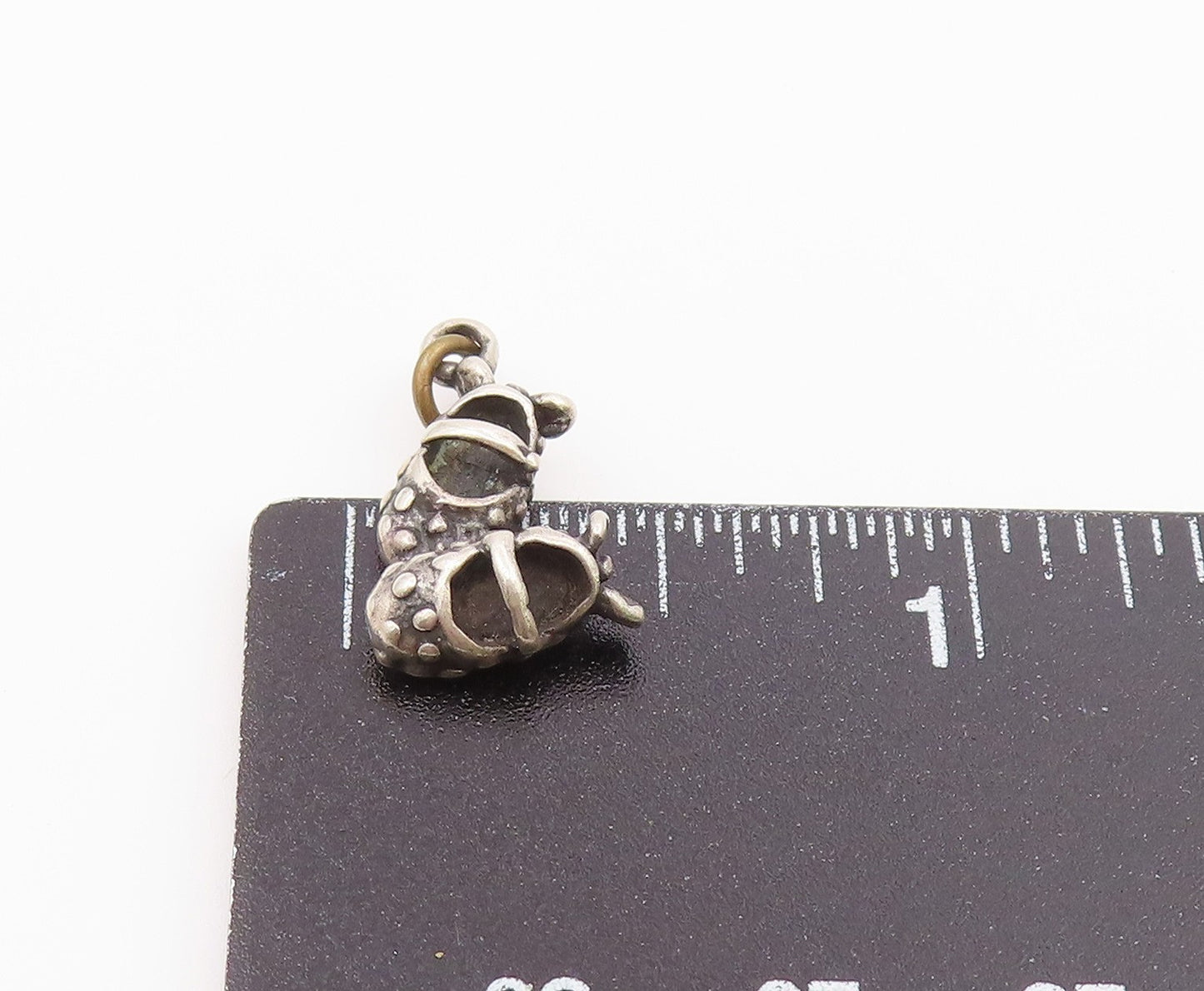 925 Sterling Silver Vintage Petite Pair Of Mary Jane Shoes Pendant PT17746