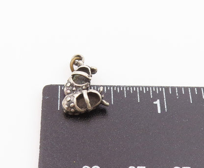 925 Sterling Silver Vintage Petite Pair Of Mary Jane Shoes Pendant PT17746