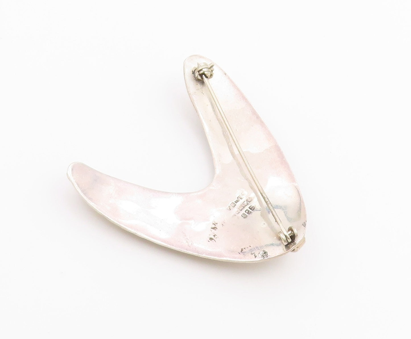 MEXICO 925 Sterling Silver  Vintage Shiny Hammered Arrow Brooch Pin  BP6898