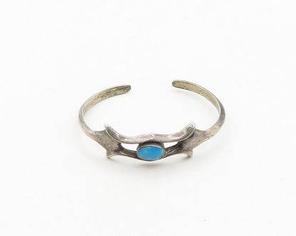 ZUNI NAVAJO 925 Silver  Vintage Turquoise Petite Smooth Cuff Bracelet  BT7708