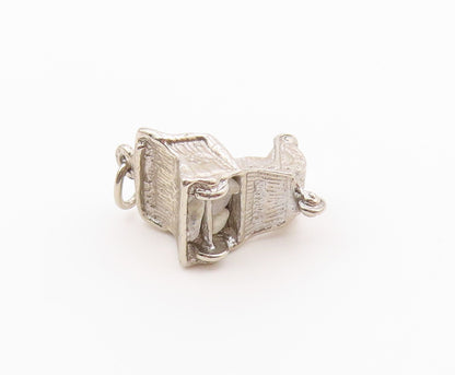 925 Sterling Silver  Vintage Shiny Winter Sleigh Petite Pendant  PT17895