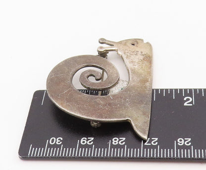 925 Sterling Silver Vintage Brooch MEXICO Abstract Snail Design Pin   BP12082