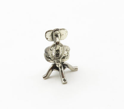 925 Sterling Silver  Vintage Petite Dark Tone Spinning Chair Pendant  PT11801