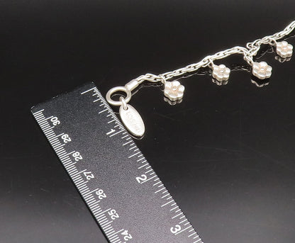 LOIS HILL 925 Sterling Silver Vintage Minimalist Flower Charm Bracelet BT9786