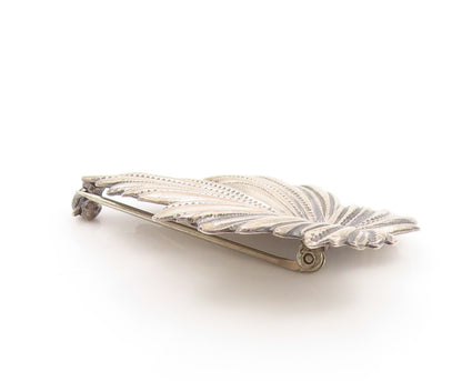 925 Sterling Silver Vintage Brooch Pin JEWELART Etched Maple Leaf Motif  BP12460