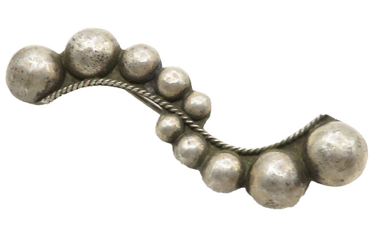 MEXICO 925 Silver  Vintage Graduated Dome Design Dark Tone Brooch Pin  BP4873
