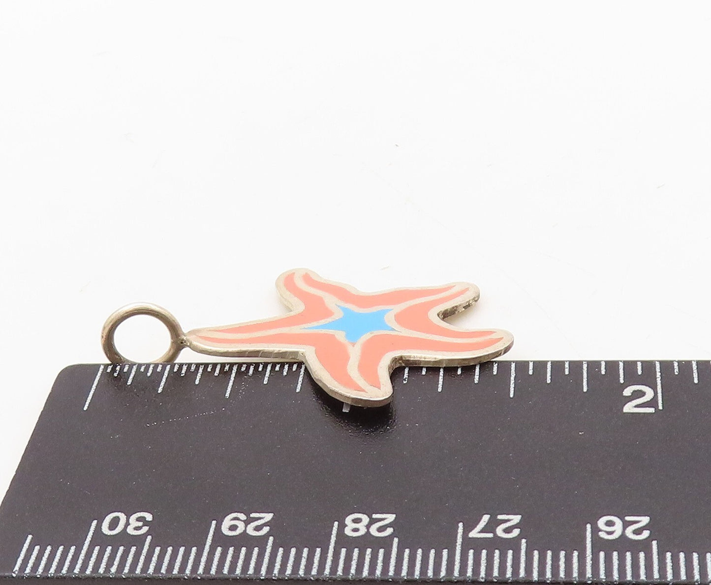 925 Sterling Silver Vintage Pendant Designer Cutout Enameled Star Fish  PT23628