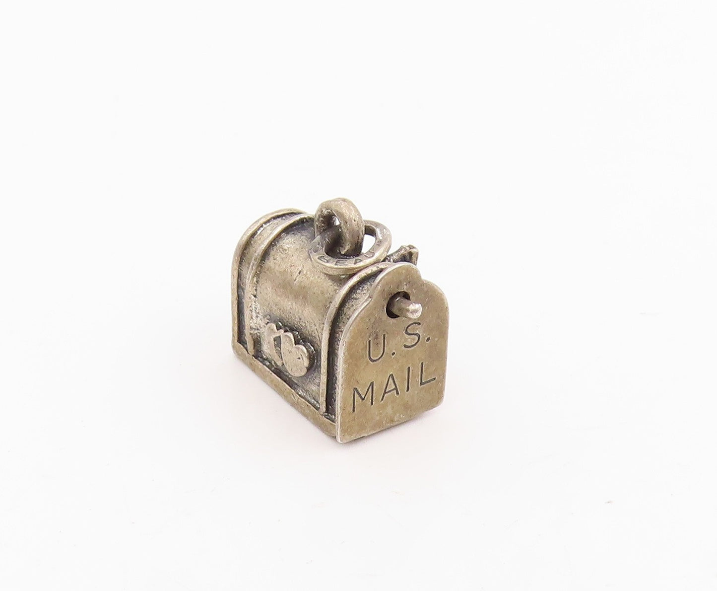 925 Sterling Silver Vintage Pendant BEAU Miniature US Mail Box Charm  PT25778