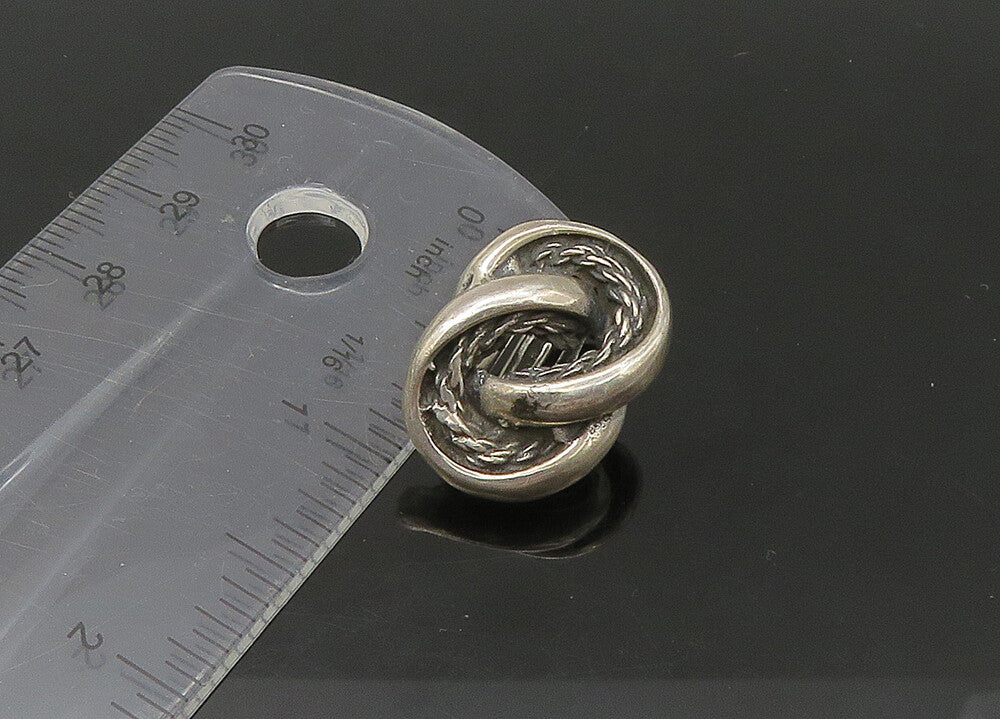 925 Sterling Silver  Vintage Rope Twist Knot Non Pierce Earrings  EG11045