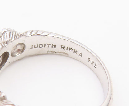 925 Sterling Silver Vintage Ring JUDITH RIPKA Triple Pearl Band  Sz 9  RG36491