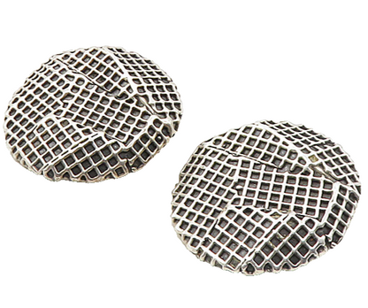 925 Sterling Silver  Vintage Modernist Sculpted Non Pierce Earrings  EG4835