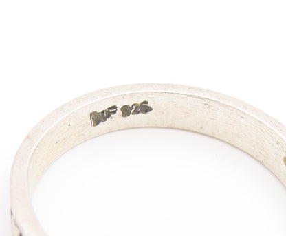 925 Sterling Silver Vintage Shiny Slanted Etched Band Ring  Sz 7  RG20392