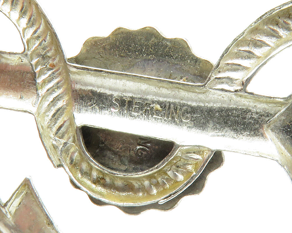 925 Sterling Silver  Vintage Shiny New London Ship Anchor Brooch Pin  BP5514