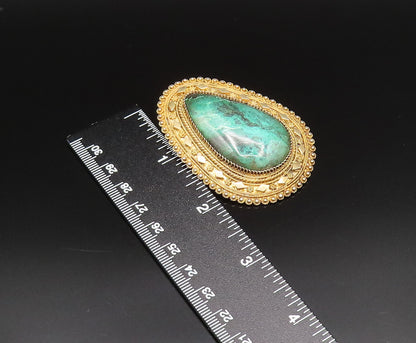 ISRAEL 925 Silver  Vintage Gold Plated Large Heavy Eilat Brooch Pin  BP9745