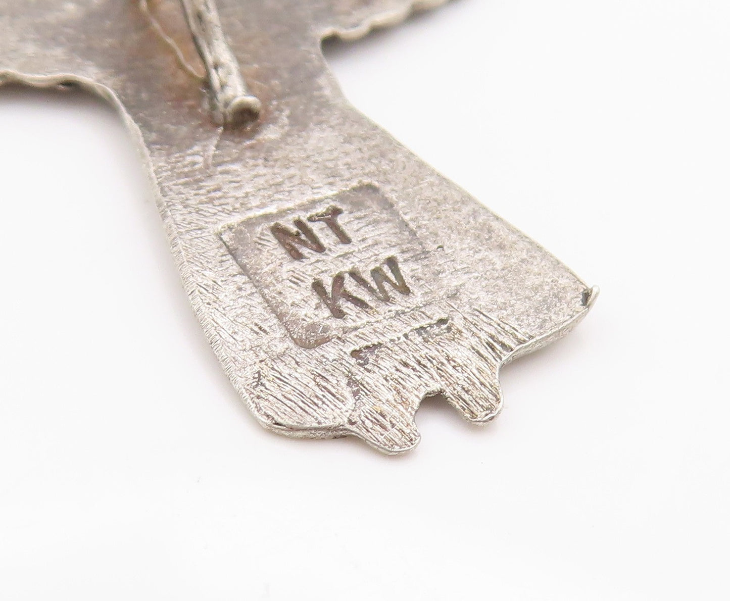 925 Sterling Silver Vintage Pendant Little Guardian Angel With Heart   PT24823