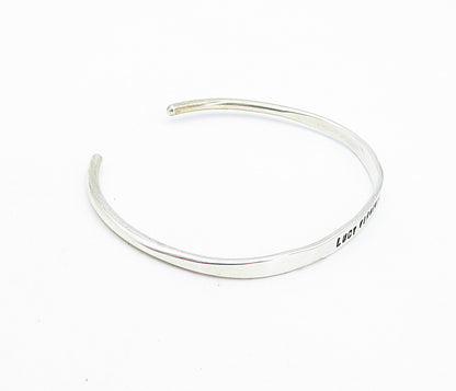 PRAXIS 925 Sterling Silver  Petite Lucy Virginia Stamped Cuff Bracelet  BT2778