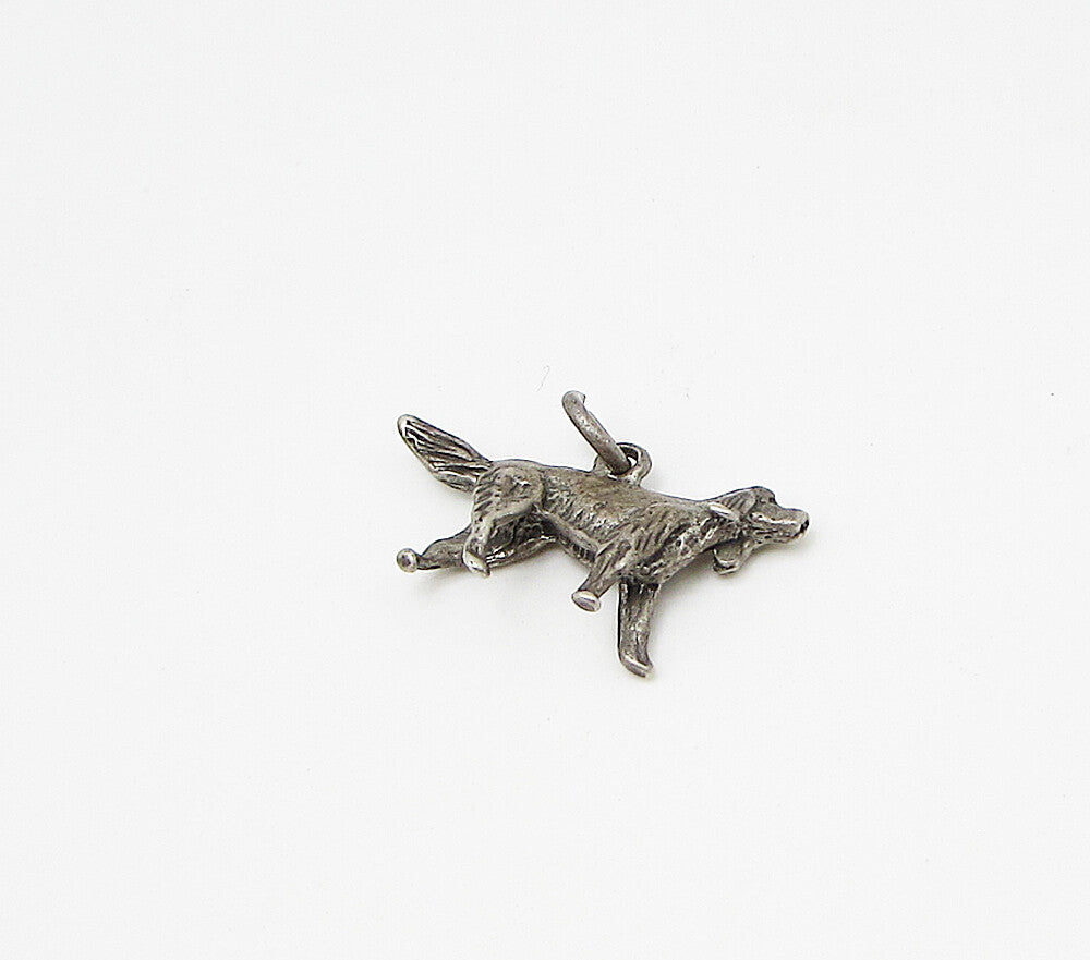 925 Sterling Silver Vintage Solid Walking Dog Charm Pendant  PT2273