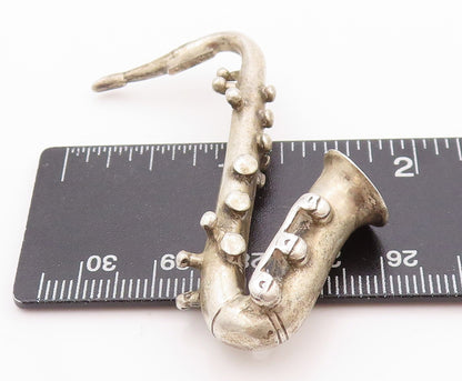 925 Sterling Silver Vintage Pin Collector Designer Saxophone Cutout  TR3925