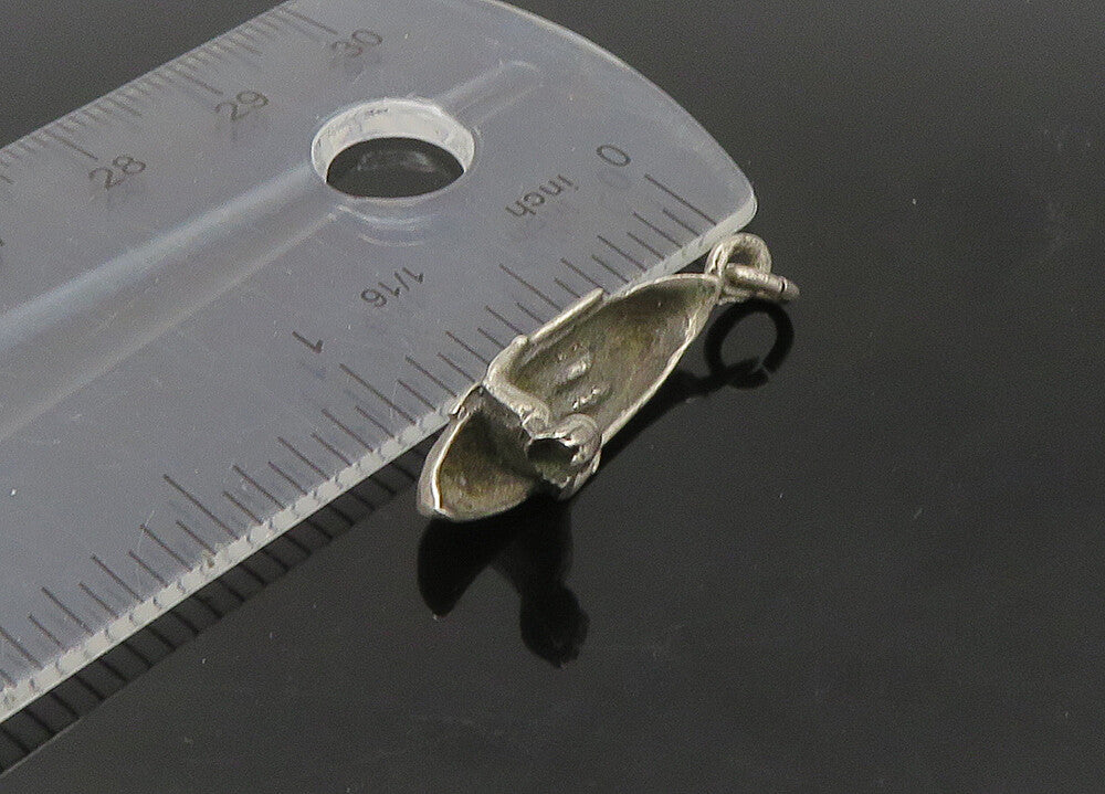 925 Sterling Silver  Vintage Dark Tone Man In Canoe Boat Pendant  PT18337