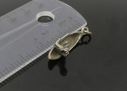 925 Sterling Silver  Vintage Dark Tone Man In Canoe Boat Pendant  PT18337