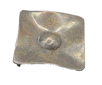 925 Sterling Silver  Vintage Dark Tone Square With Dome Brooch Pin  BP9280