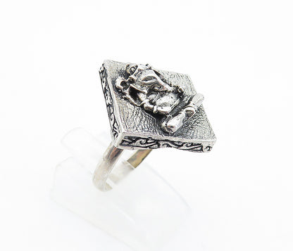 925 Sterling Silver  Vintage Ganesha Hindu God Cocktail Ring Sz 6  RG7839