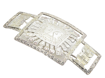 925 Sterling Silver  Vintage Antique Traditional Statues Brooch Pin  BP3088