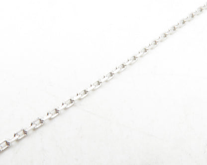 925 Sterling Silver  Shiny Topaz Open Double Love Heart Chain Necklace  NE2041