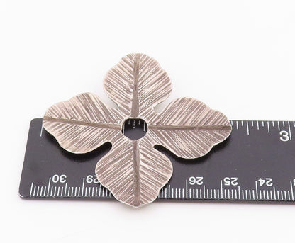 925 Sterling Silver Vintage Pendant Classic Etched Spring Blossom Petal  PT26014